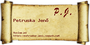 Petruska Jenő névjegykártya