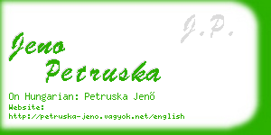 jeno petruska business card